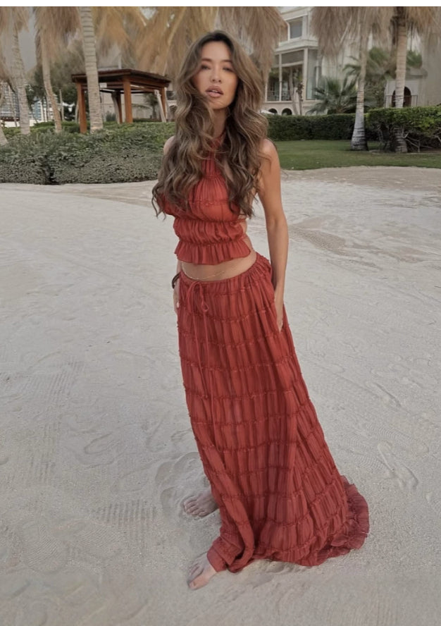 2pcs Women's Dress Suit Sexy Sleeveless Backless