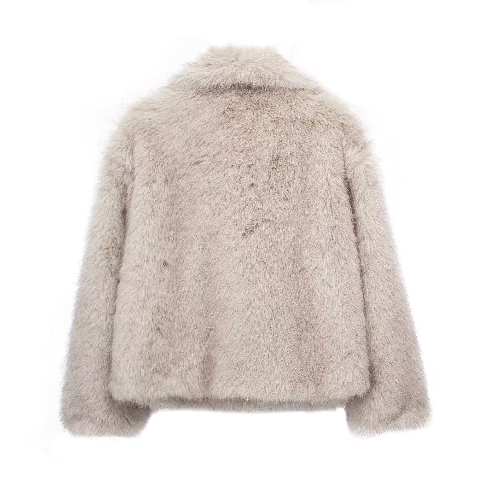 Winter Plush Coat Fashion Warm Thicken Fluffy Lapel