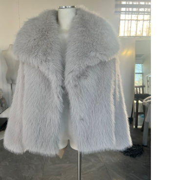 Winter Plush Coat Fashion Warm Thicken Fluffy Lapel